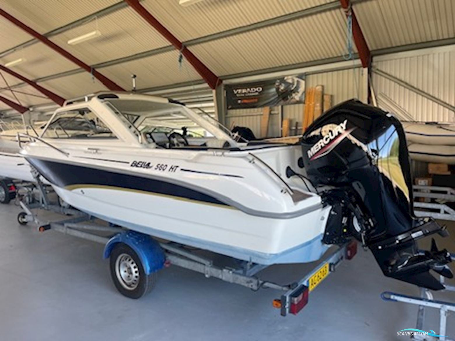 Bella 560 HT Med Mercury F115 Efi Elpt Samt Brenderup Trailer Motorboat 2011, with Mercury engine, Denmark