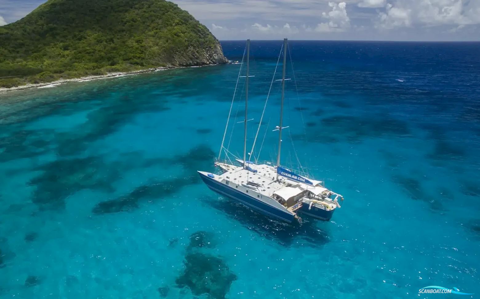 Cuan Law Schooner Trimaran Motorboat 1987, with Caterpillar engine, Virgin Islands