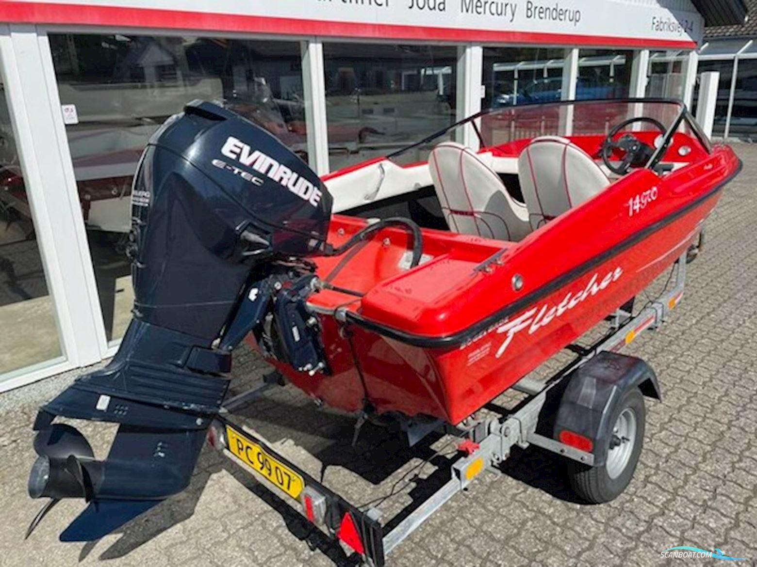 Fletcher 14 GTO med 60 hk Evinrude E-Tec og 750 kg trailer