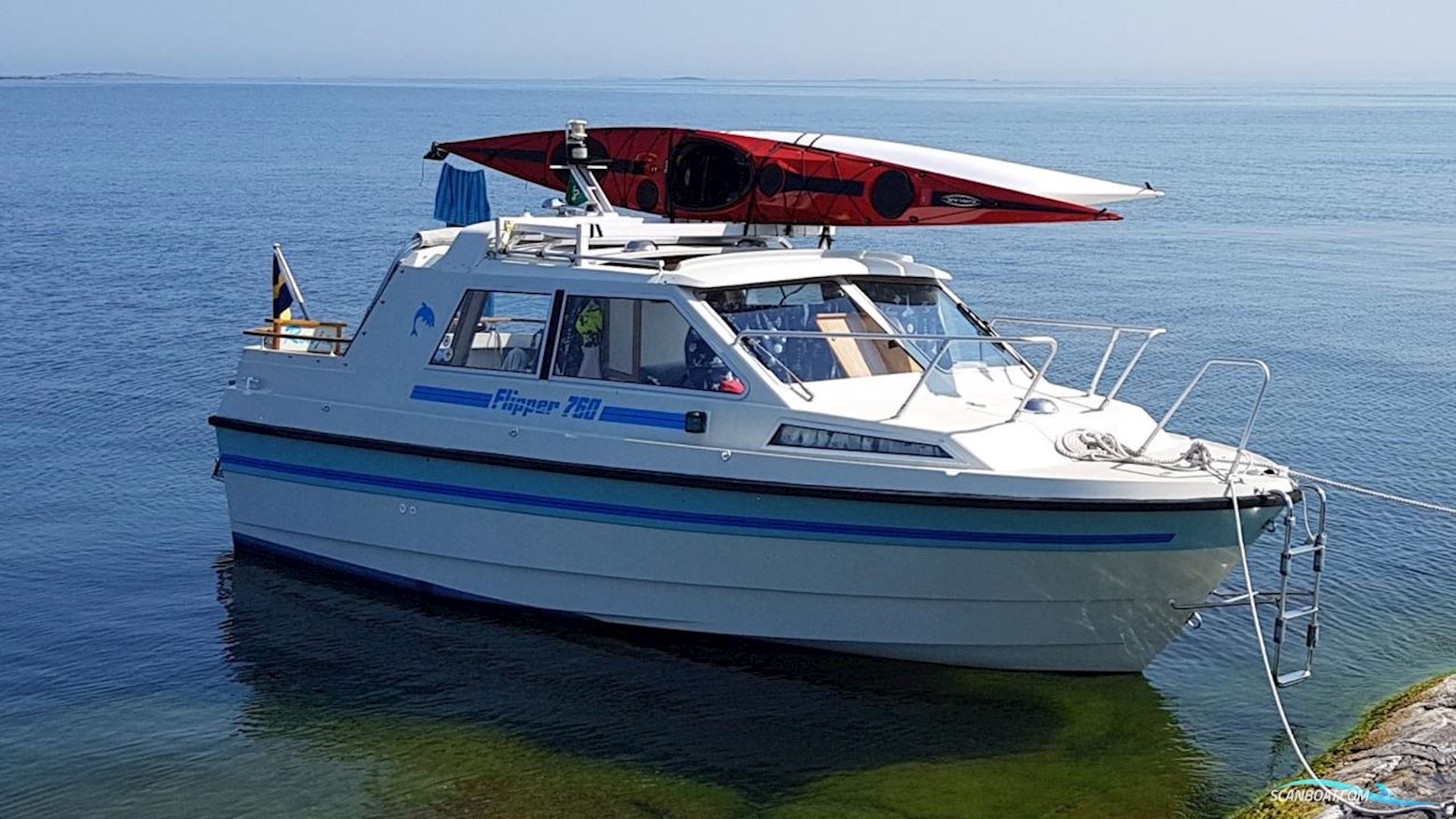 Flipper 760 Motorboat 1988, with Volvo Penta engine, Sweden