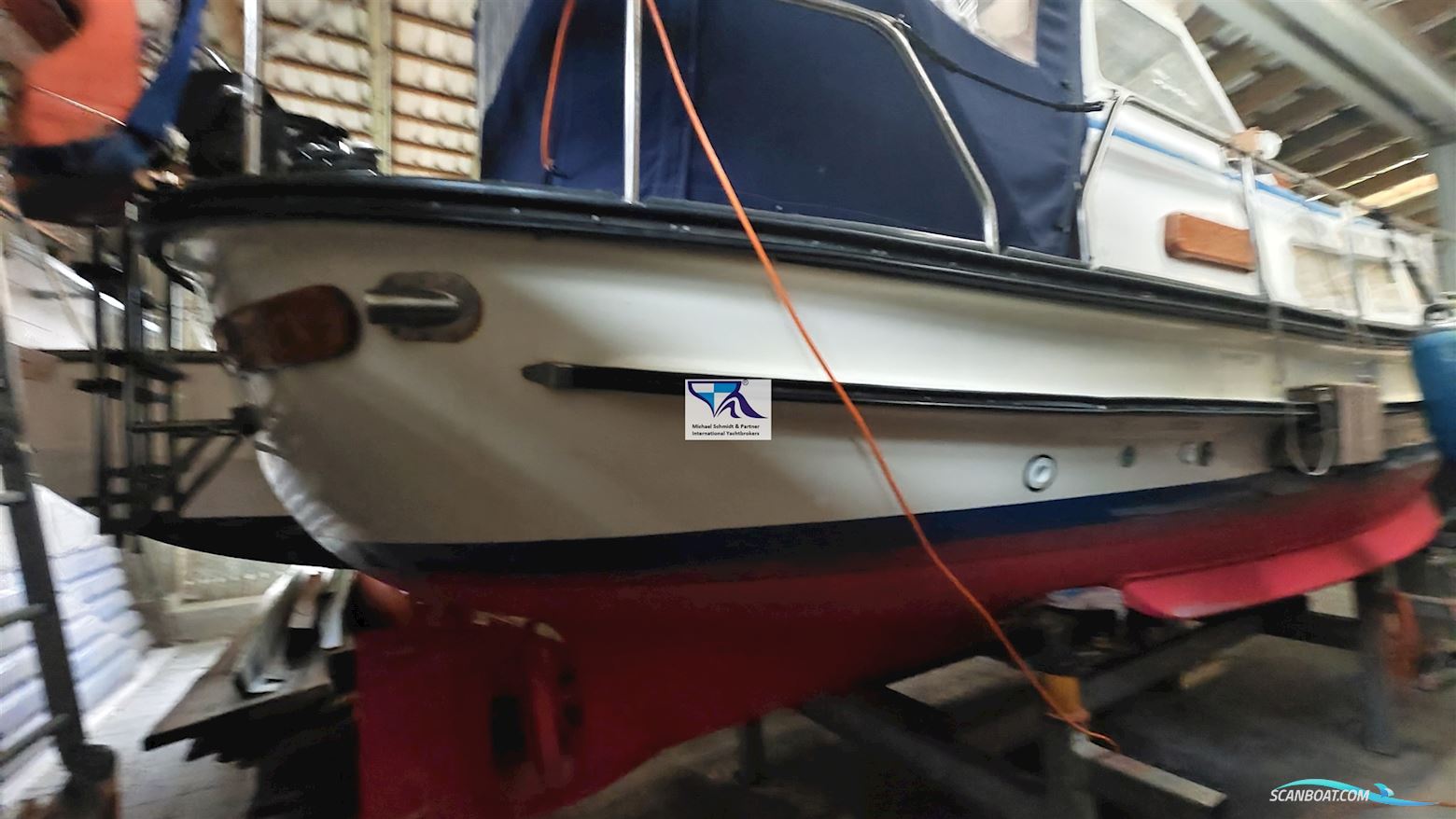 Hatecke Motorboot Motorboat 1978, with Mercedes OM 636 engine, Germany