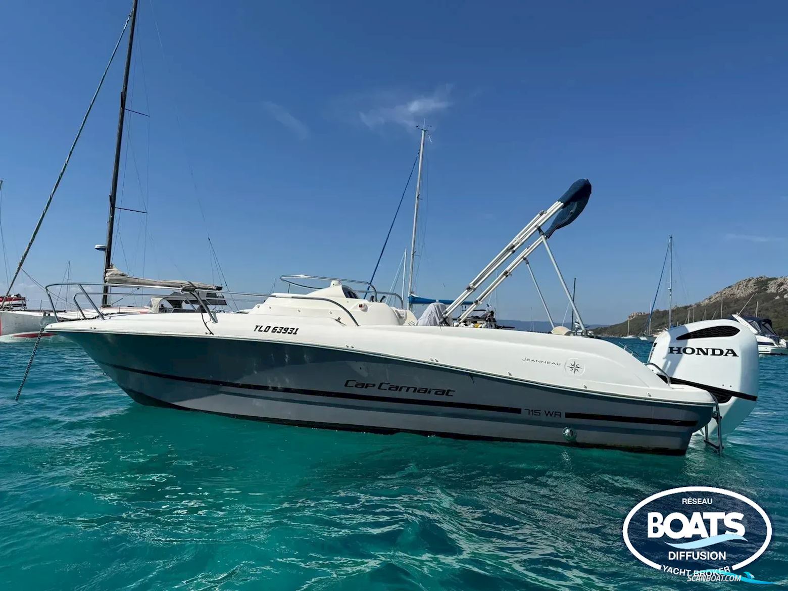 Jeanneau Cap Camarat 715 WA Motorboat 2008, with Honda engine, France