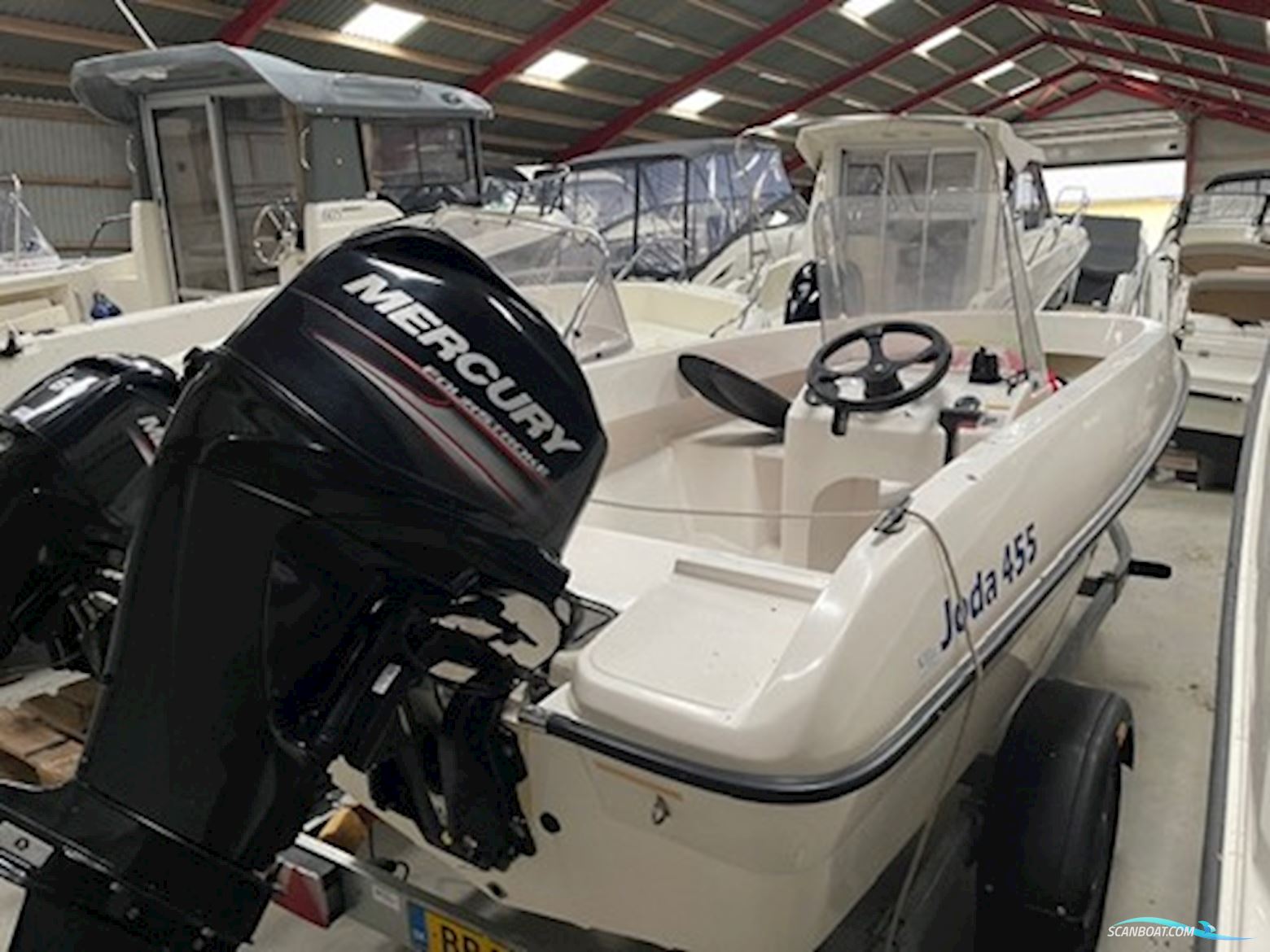 Joda 455 med Mercury F50 EFI ELPT samt Brenderup trailer