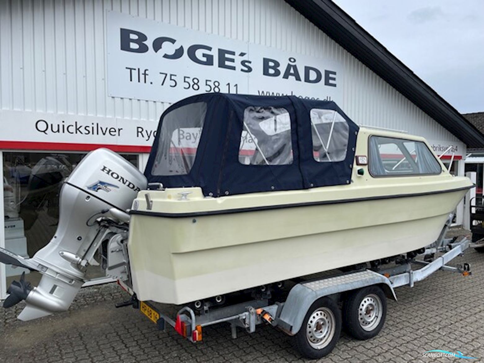JOFA WINTH 555 HT med 90 hk Honda-EFI 4 takt og 1600 kg Brenderup bådtrailer