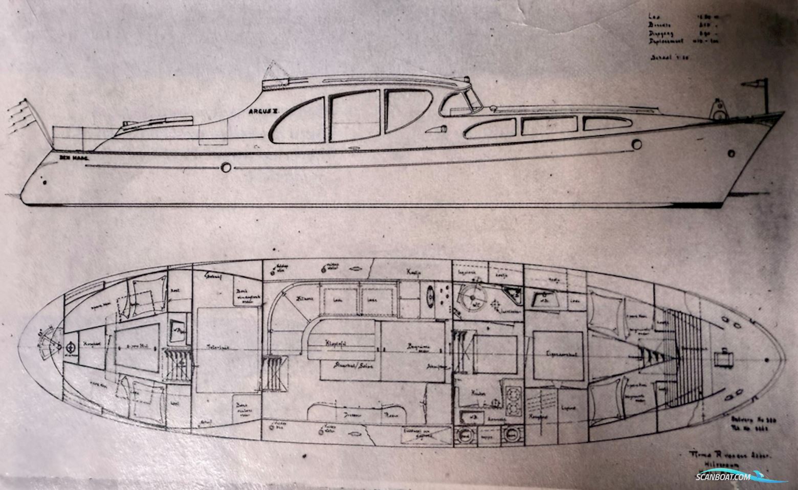 Klassiek Rondspant Motoryacht  1280