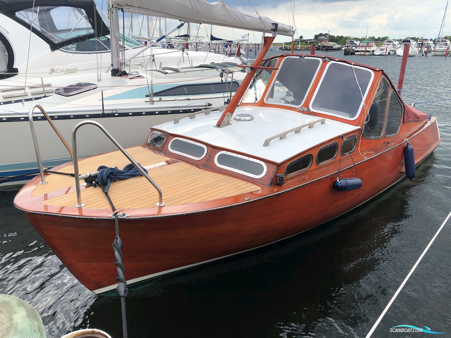 Klassisk Mahogny Motorbåd Med Dieselmotor Motorboat 1962, with Vetus engine, Denmark