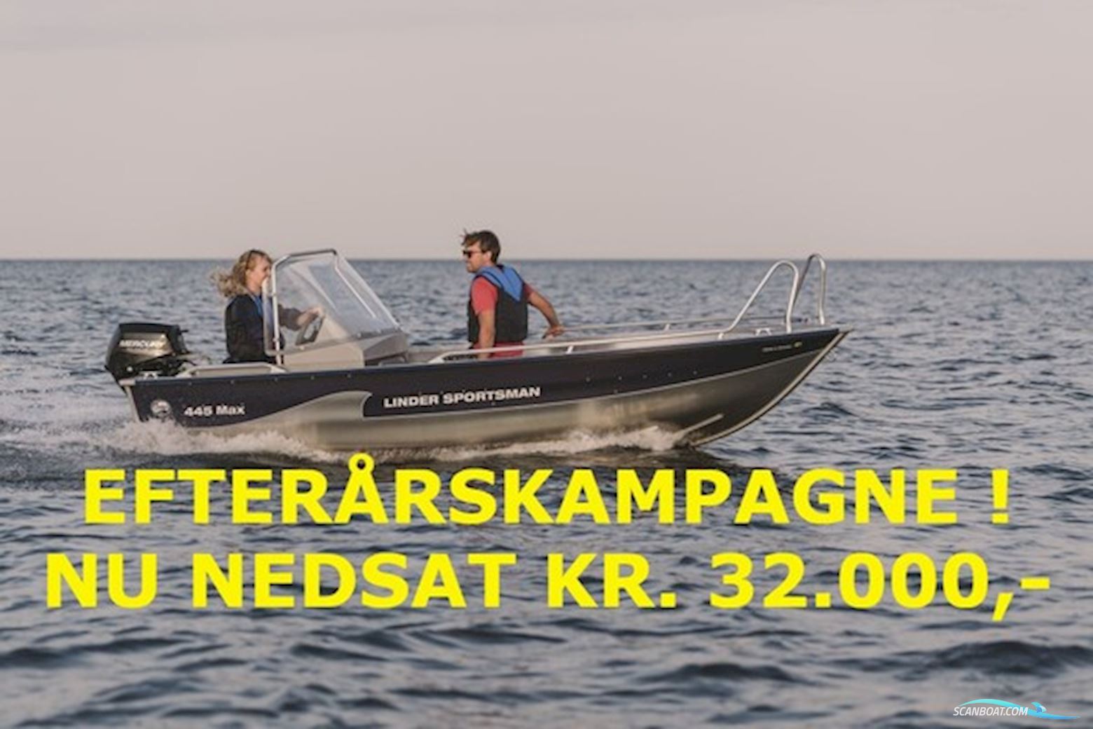 Linder 445 Max m/Mercury F20 hk EFI - DEMO - m/Variant trailer - SPAR KR. 32.000,- ! Motorboat 2025, Denmark