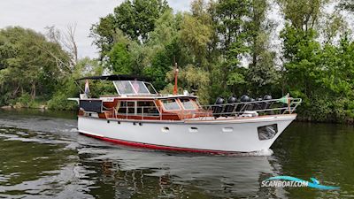 Lowland Rondspant Kruiser 13.00 AK Cabrio Motorboat 1974, with Vetus Deutz engine, The Netherlands