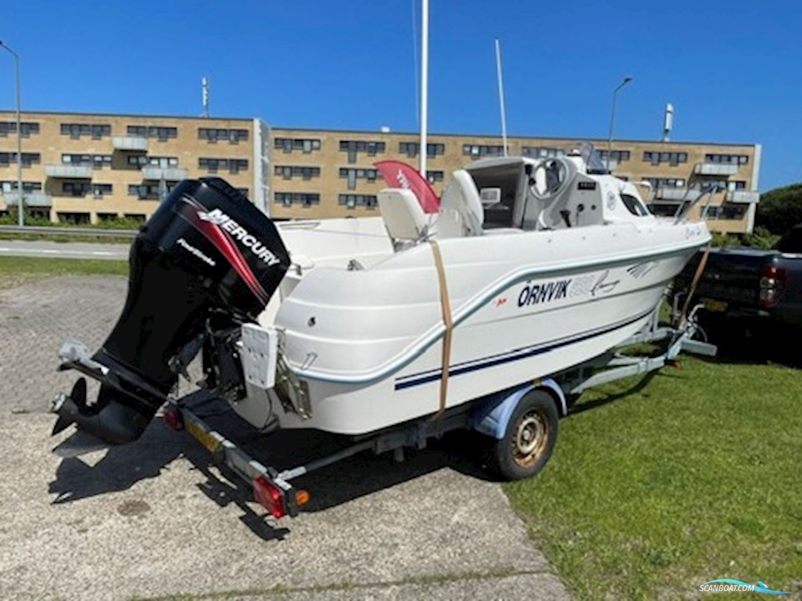 Ørnvik 520 Flamingo Med Mercury F75 4-Takt Samt Brenderup Trailer - NY Pris kr 69.000 Motorboat 2006, with Mercury engine, Denmark