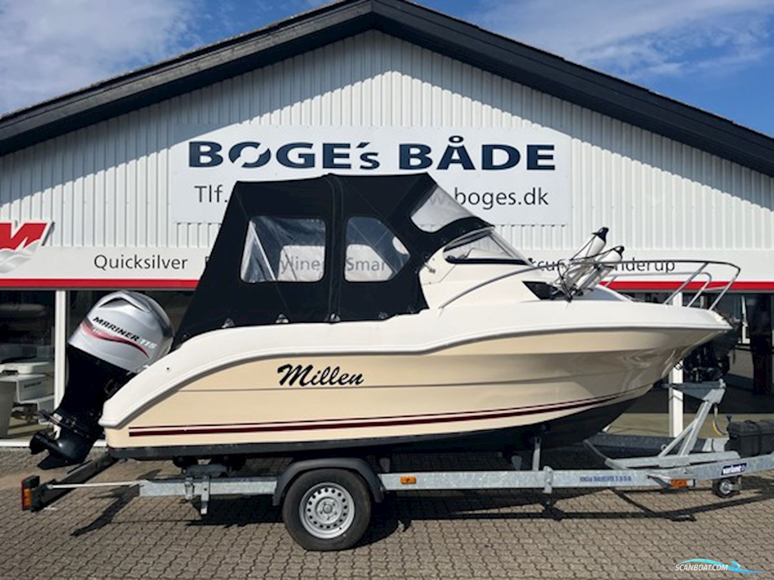 Ørnvik 540 Cruiser med 115 hk Mariner-EFI 4-takt og "ny" 1800kg Variant bådtrailer - Anvisningssalg  Motorboat 2004, with Mariner engine, Denmark