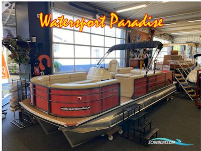 Pontoonboot 25FT 3-Tubes Red Motorboat 2022, The Netherlands