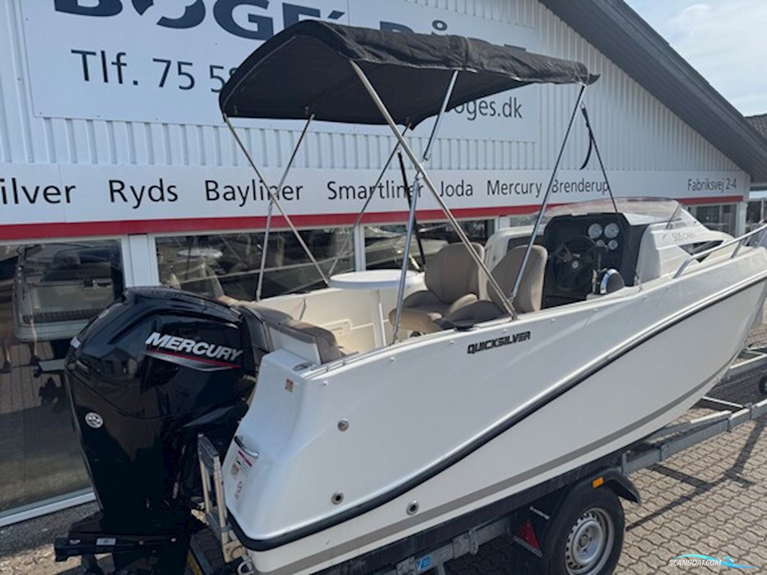 Quicksilver Activ 505 Cabin Med F100 hk Mercury-Efi 2,1L og Brenderup Bådtrailer