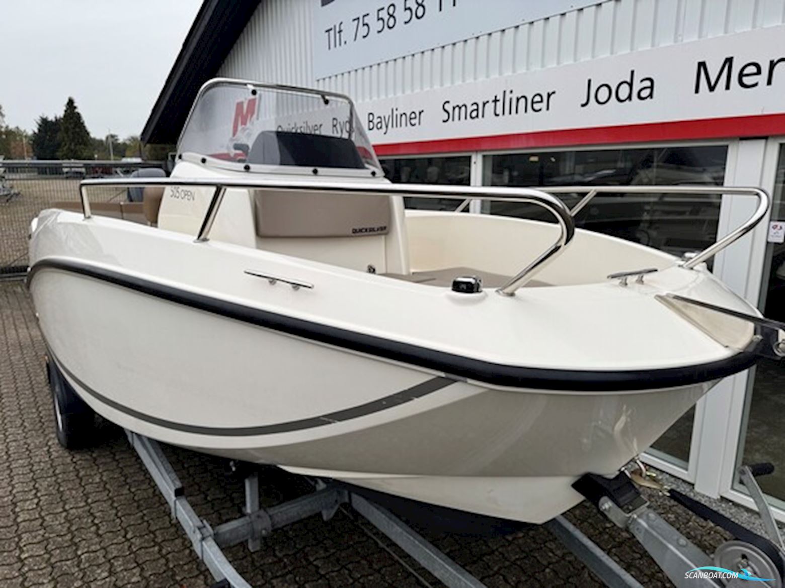 Quicksilver Activ 505 Open Med 100 hk Mercury-Efi 4 Takt 2,1L og 1300 kg Brenderup Bådtrailer