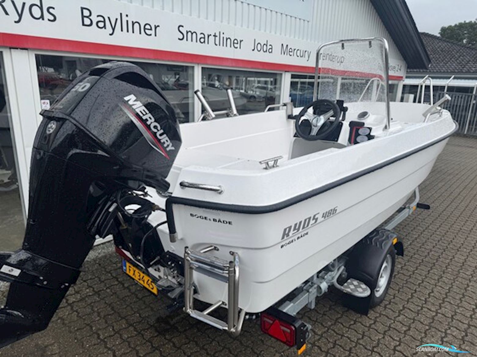 Ryds 486 BF Med 50 hk Mercury-Efi 4 Takt og 750 kg Brenderup Ubx Bådtrailer