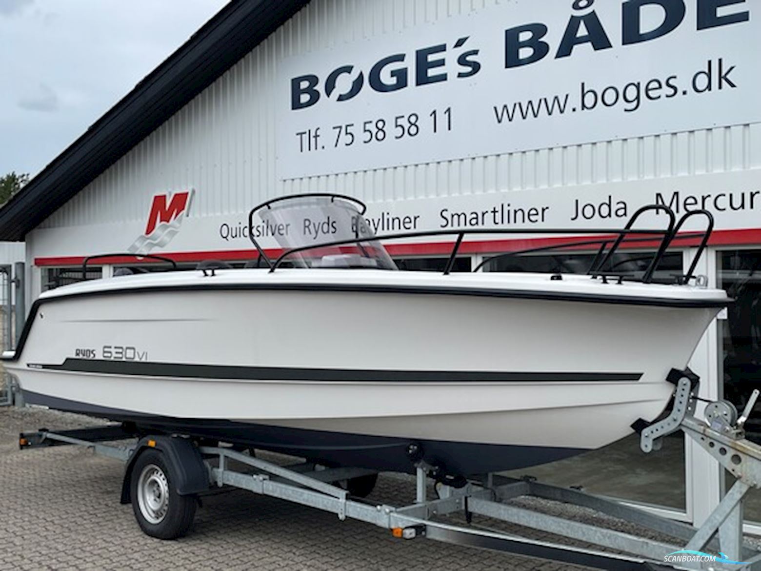 Ryds 630VI Mid-C - F115 Mercury-Efi 2,1L og 201500B Brenderup Premium Bådtrailer