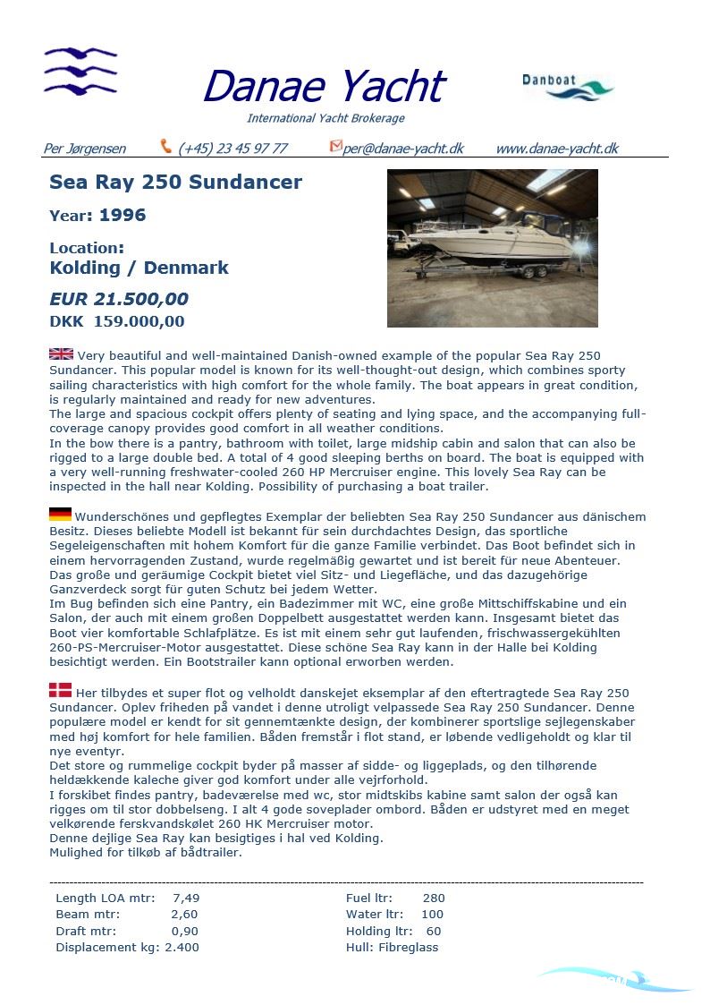 Sea Ray 250 Sundancer