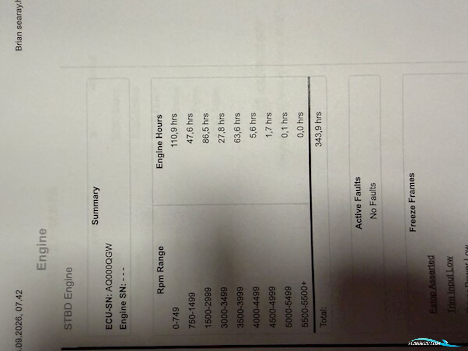 Sea Ray 265 Sundancer 2015 – Mercruiser 350 Mag Dts – 343,9 Timer