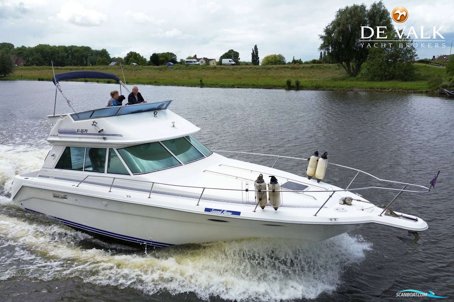 Sea Ray 370 Sedan Bridge Motorboat 1991, with AM General engine, The Netherlands
