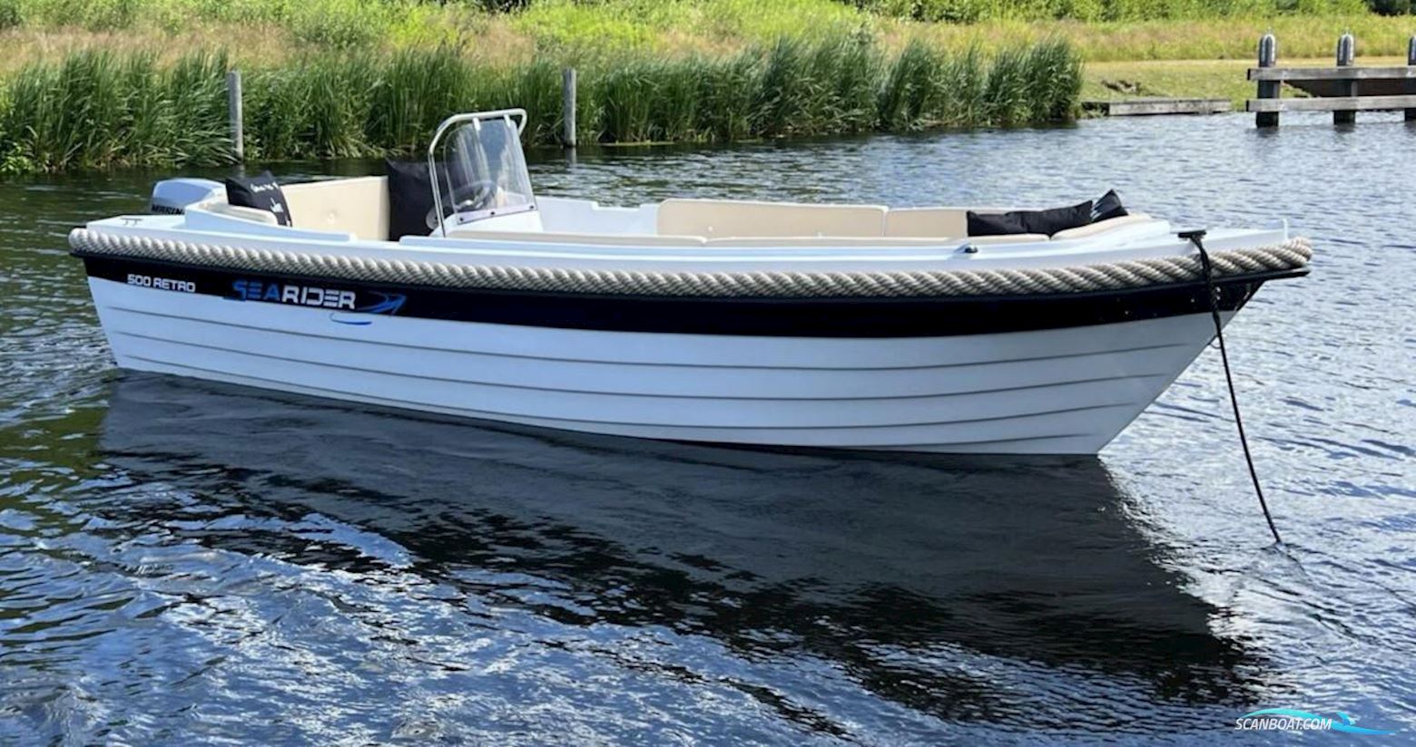 Searider Sloep 500 Retro Motorboat 2021, with Mariner engine, The Netherlands