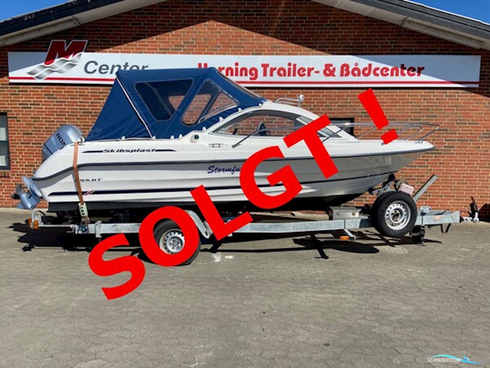 Skibsplast 555 HT m/Honda F100 hk og Brenderup Trailer - Solgt ! Motorboat 2004, with Honda engine, Denmark