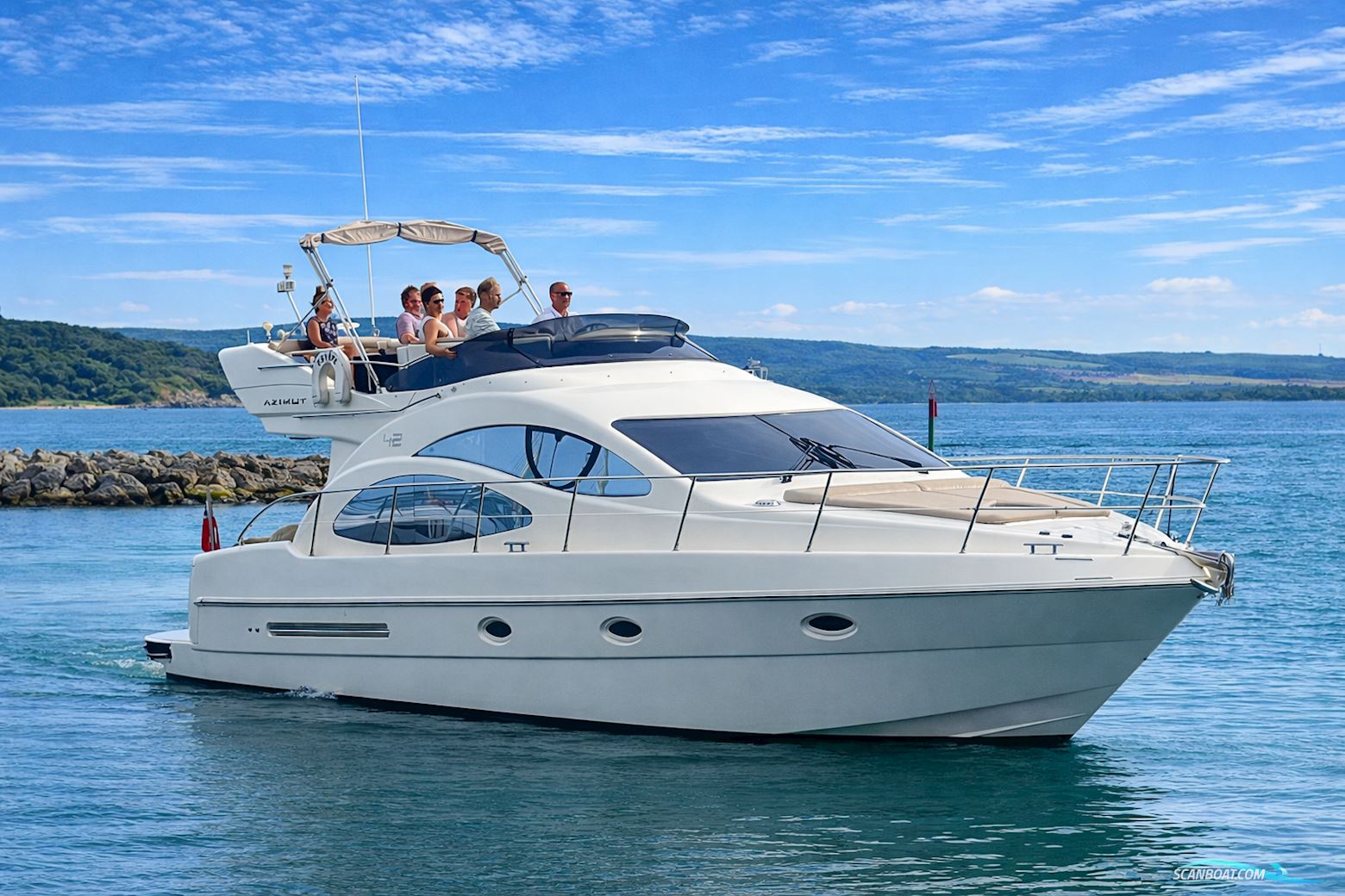 Azimut 42 Motorboot 2005, mit Caterpillar motor, England