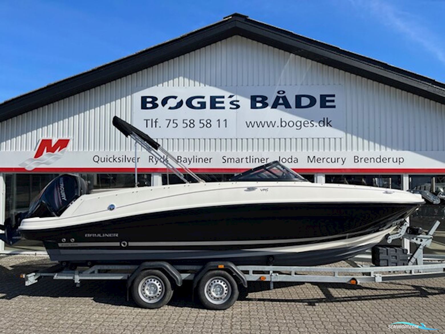 Bayliner VR5 Bowrider med F150 Mercury-EFI 4 takt og Brenderup 2000 kg bådtrailer - Anvisningssalg - SOLGT Motorboot 2020, mit Mercury motor, Dänemark