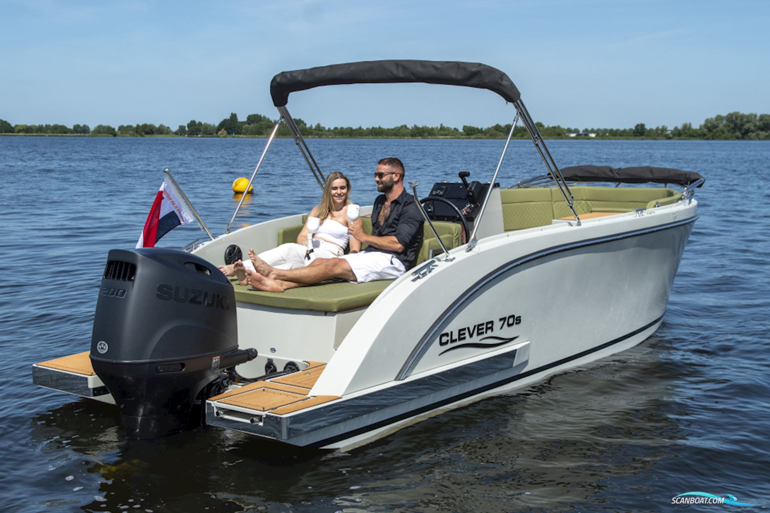 Clever 70s Tender Zomeractie! Motorboot 2025, mit Suzuki motor, Niederlande