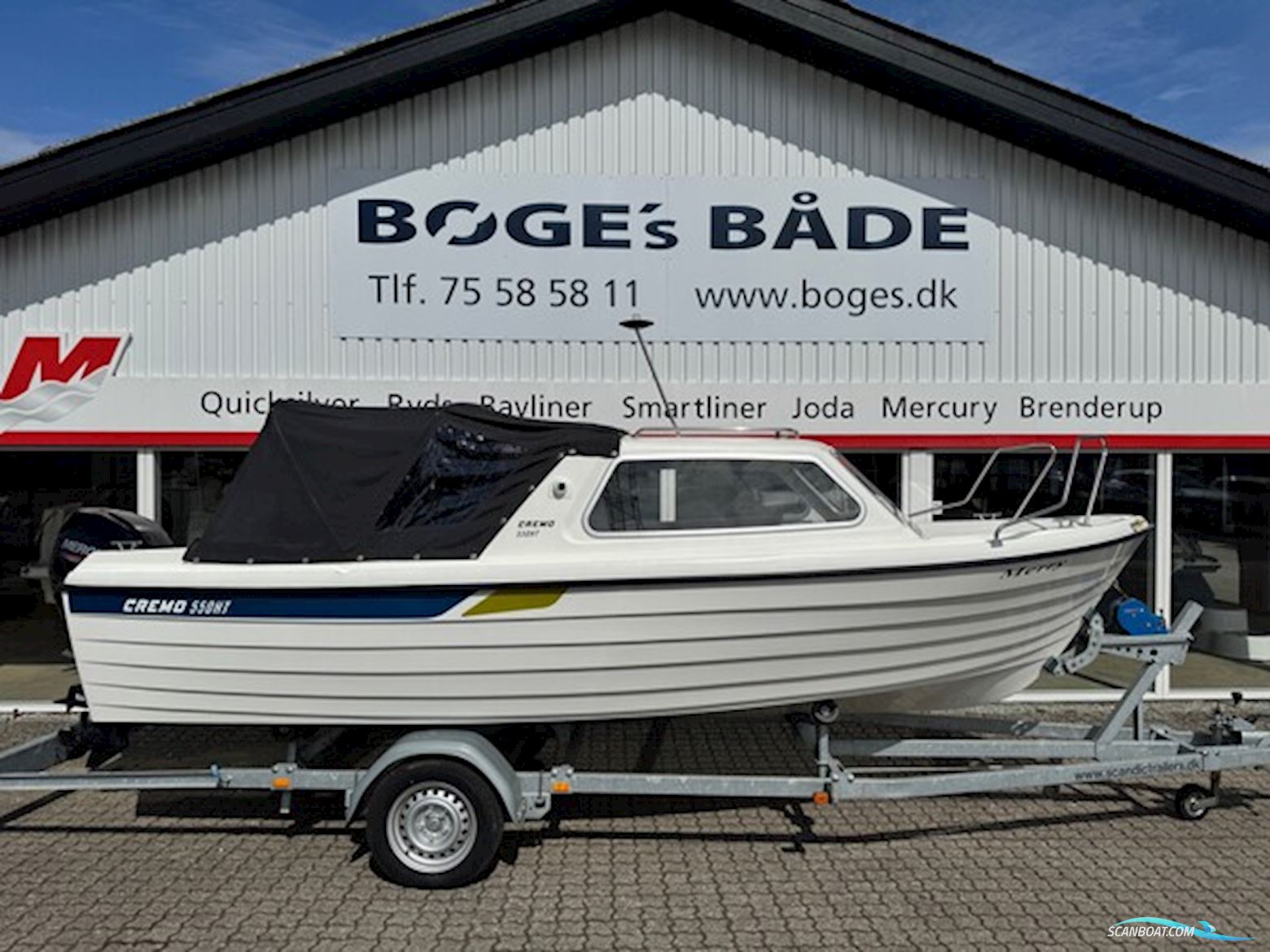 Cremo 550 HT Med F40 Mercury-Efi 4 Takt og 1300 kg Scandic Bådtrailer Motorboot 2022, mit Mercury motor, Dänemark