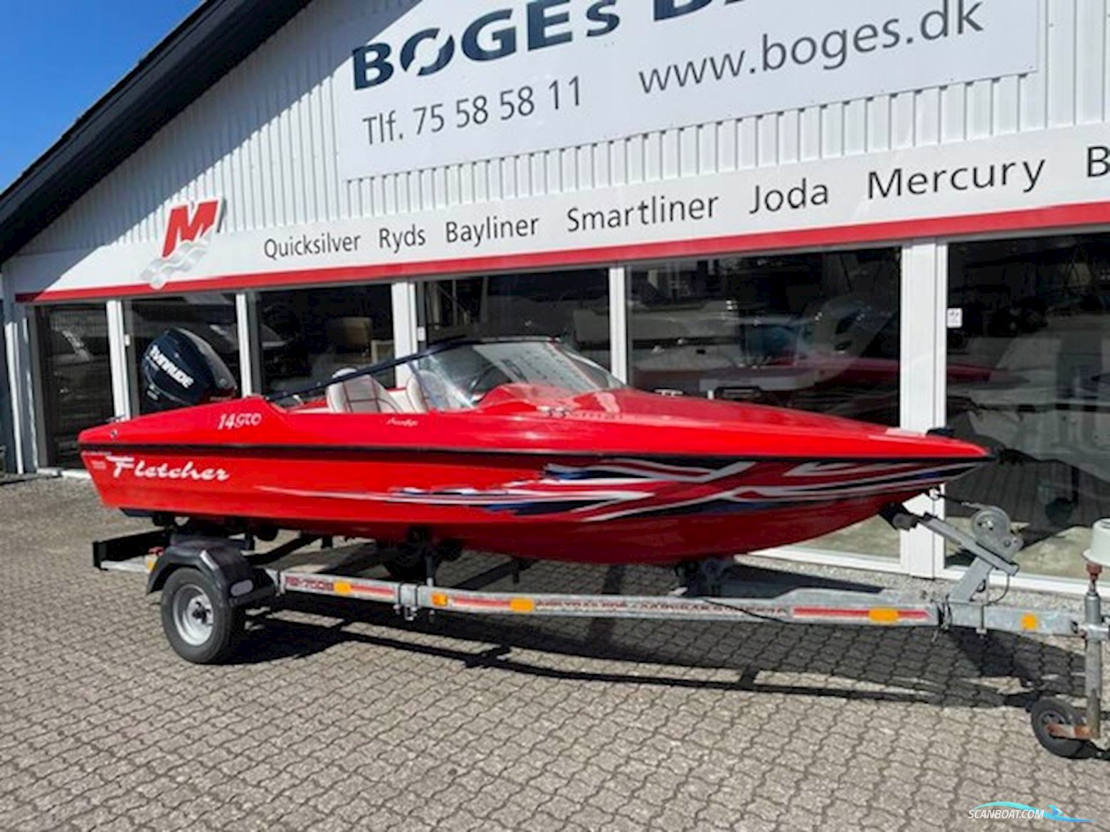 Fletcher 14 GTO med 60 hk Evinrude E-Tec og 750 kg trailer
