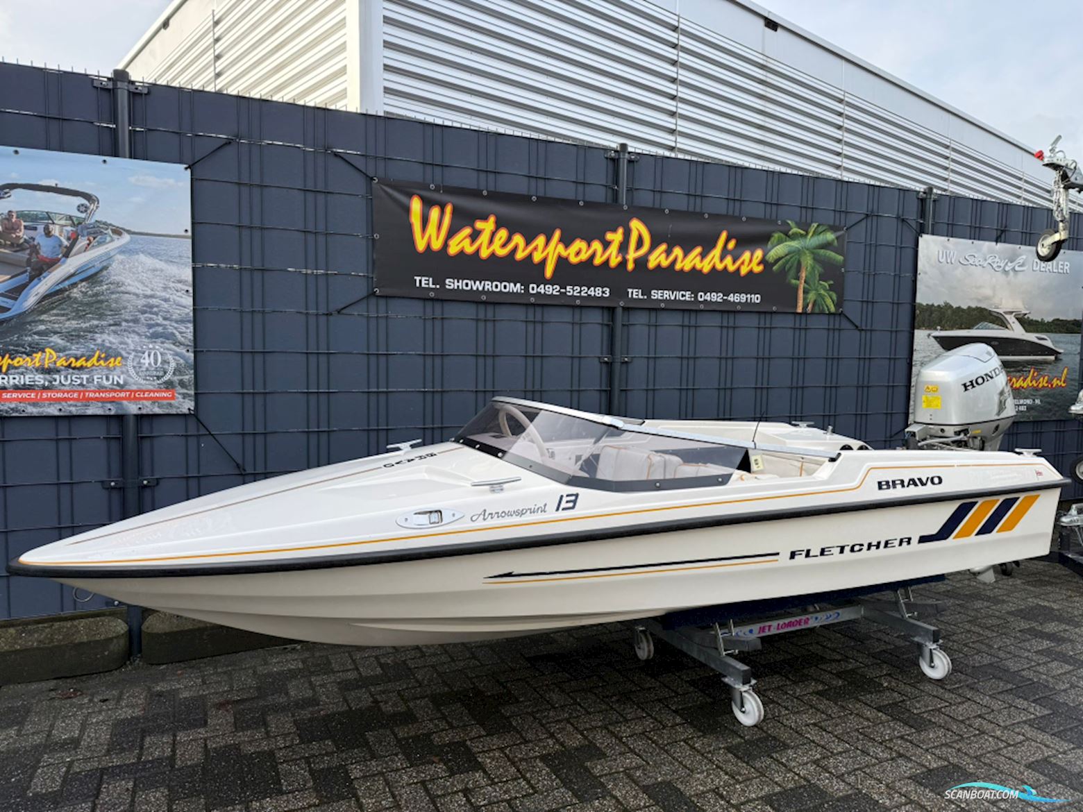 Fletcher Arrowsprint 13 Motorboot 1995, mit Honda motor, Niederlande