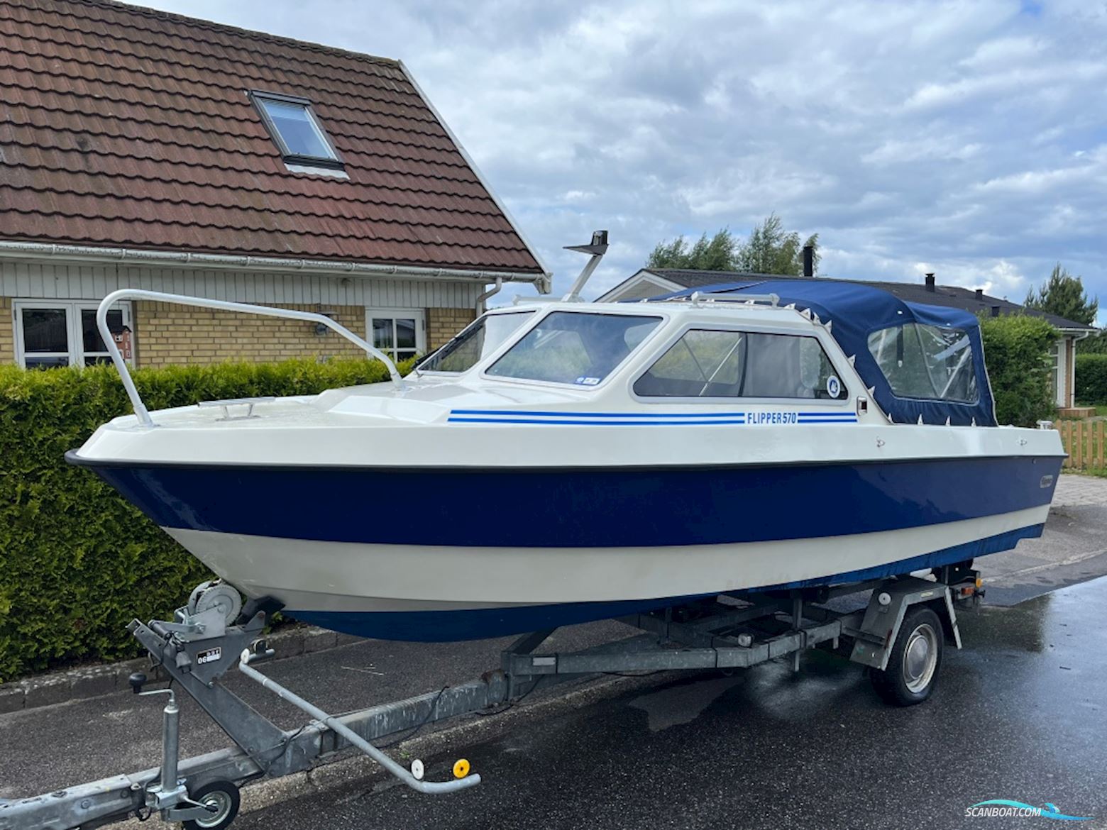 Flipper 570 Motorboot 1977, mit Johson motor, Dänemark