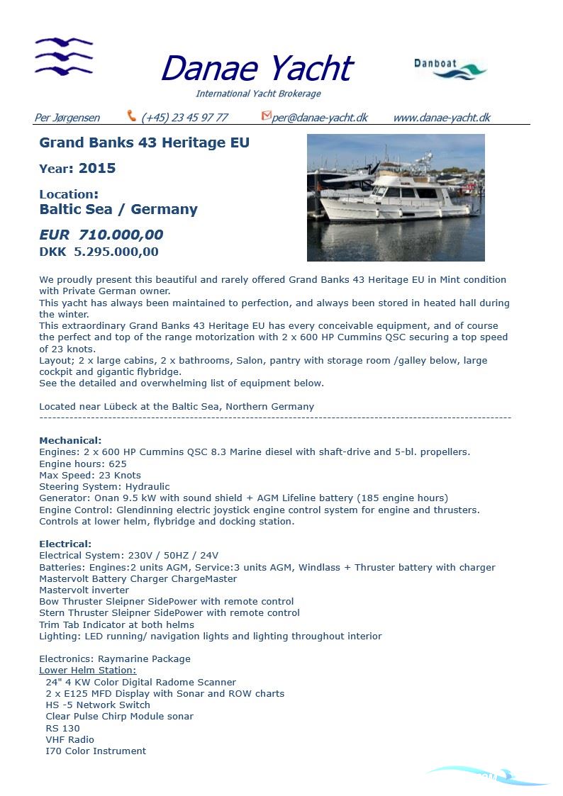 Grand Banks 43 Heritage EU