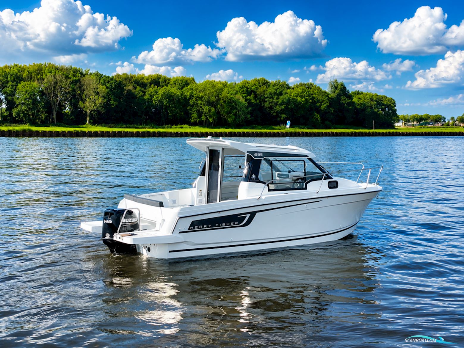 Jeanneau Merry Fisher 695 Serie 2. Dit Schip is Aanwezig op de Suzuki Stand Van Hiswa te Water 2026. Motorboot 2026, mit Suzuki motor, Niederlande