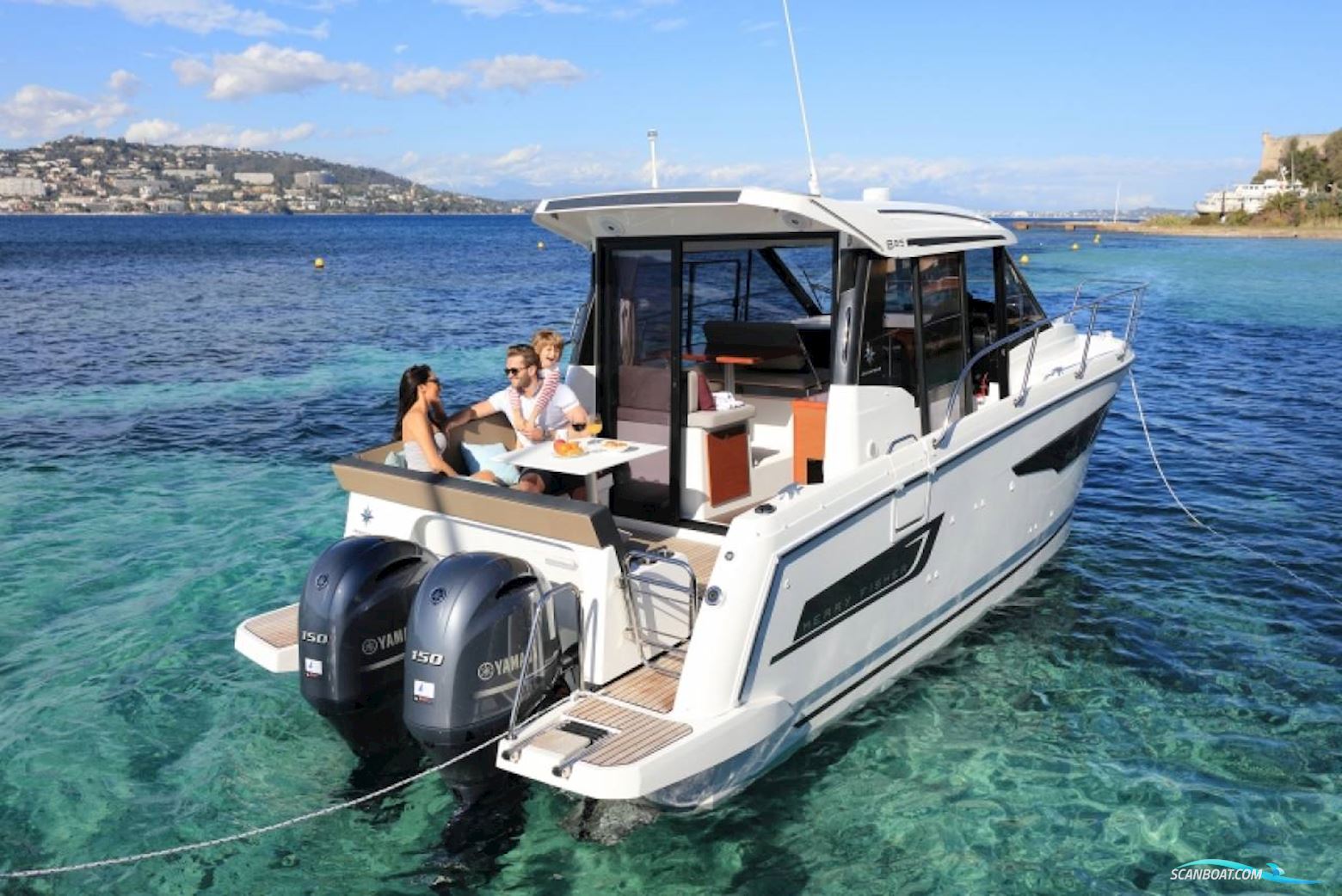 Jeanneau Merry Fisher 895 - 2 X 150 HK Yamaha/Udstyr Motorboot 2023, mit Yamaha Twin F200Xcb motor, Dänemark