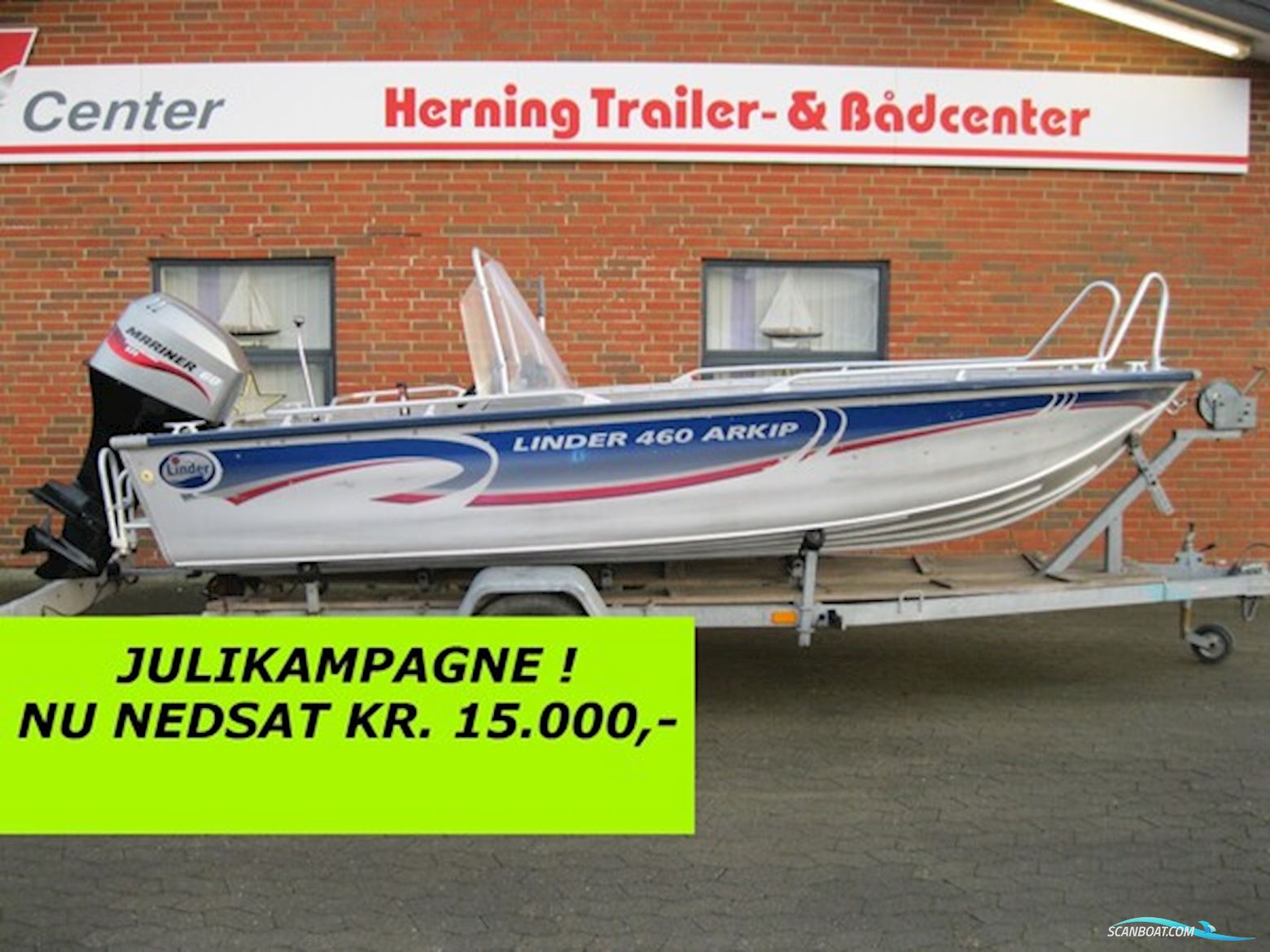 Linder Arkip 460 m/Mariner F60 hk Efi 4-Takt - NU Nedsat KR. 15.000,- ! Motorboot 2004, mit Mariner motor, Dänemark