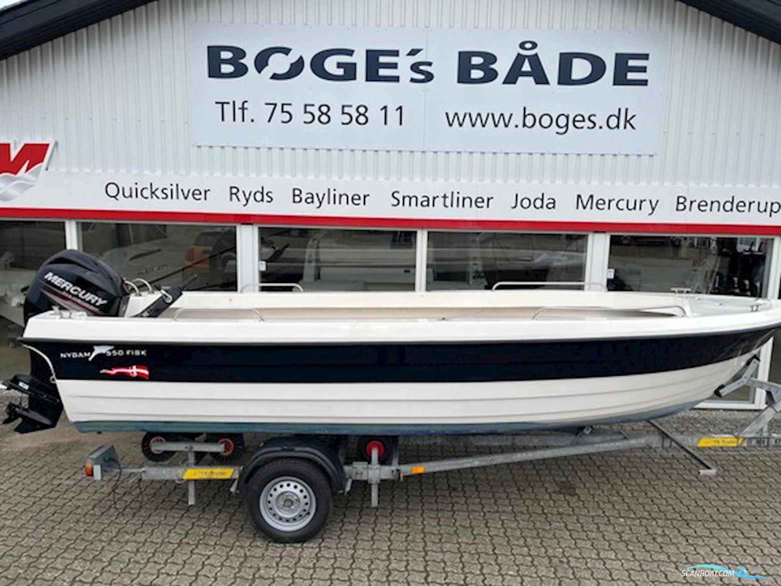 Nydam 550 Fisk Med 60 hk Mercury-Efi 4-Takt Big Tiller Motorboot 2018, mit Mercury motor, Dänemark