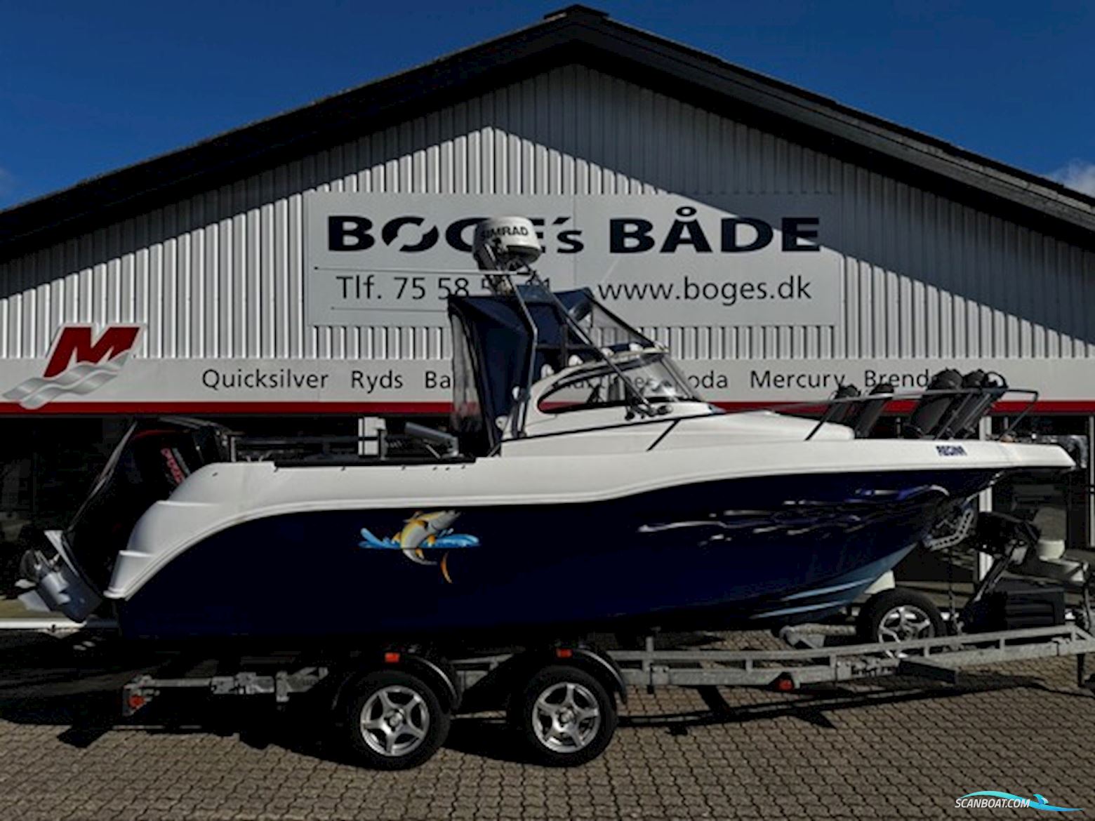 Örnvik 630 WA Commander Med F175 hk Mercury-Efi 4 Takt 3,4L V6 Inkl. Brenderup Buggi 2 Tons Trailer Motorboot 2001, mit Mercury motor, Dänemark