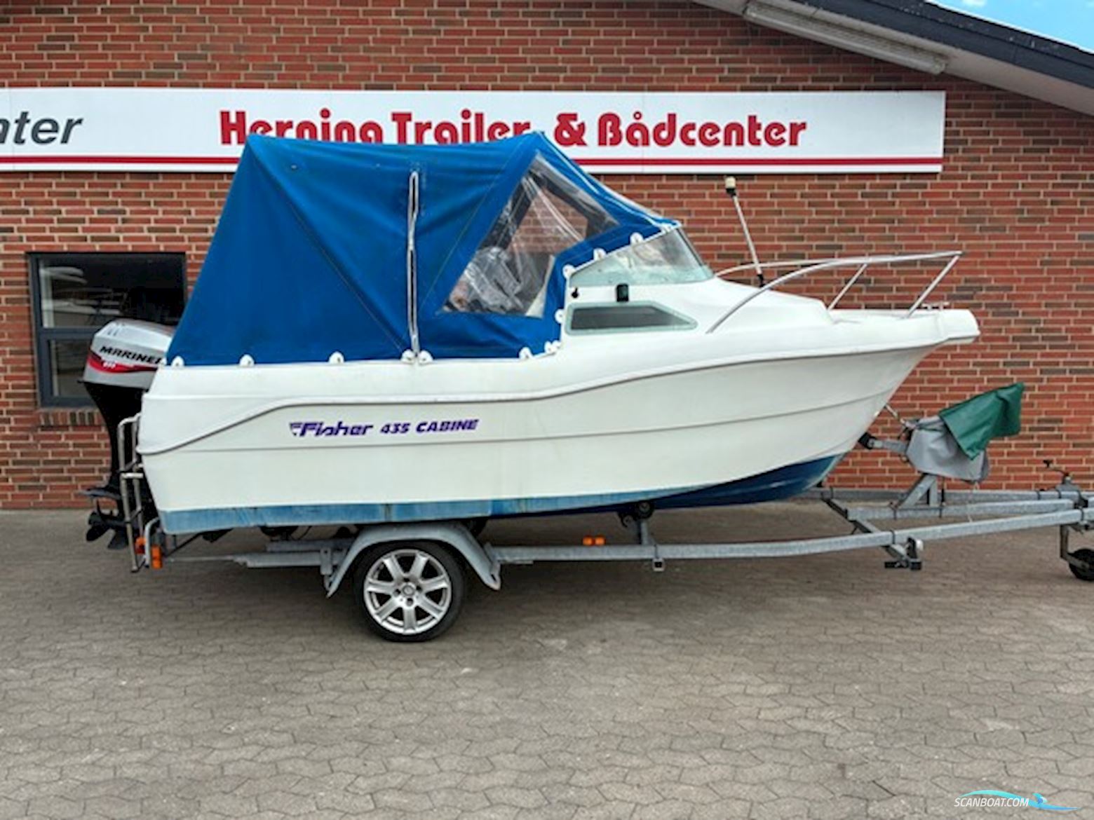 Ørnvik Fisher 435 Cabin m/Mariner F40 hk EFI 4-takt og Brenderup trailer Motorboot 2025, mit Mariner motor, Dänemark