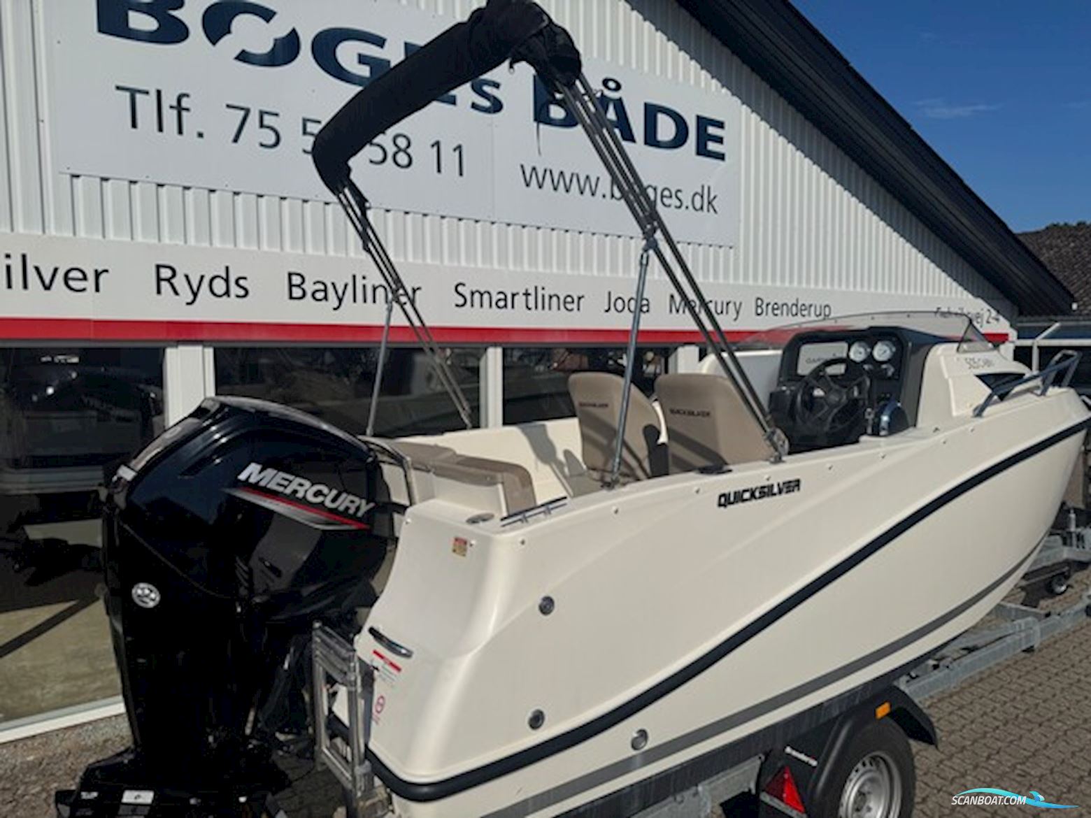 Quicksilver Activ 505 Cabin med F100 hk Mercury-EFI 2,1L og Brenderup bådtrailer