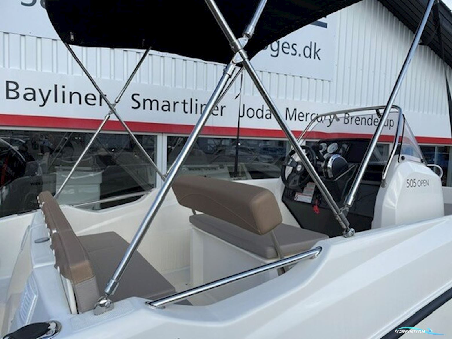 Quicksilver Activ 505 Open Med F100 Mercury og 1000 kg Brenderup 181000B Premium Bådtrailer