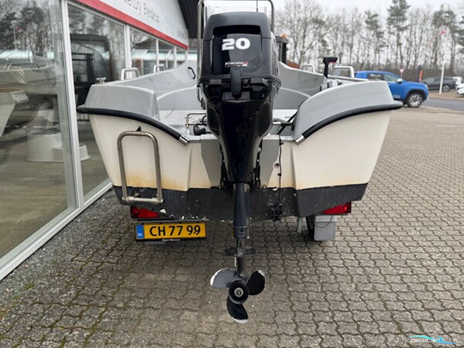 Ryds 438 BF Big Fish Med F20 Mercury Elpt 4 Takt og 500 kg Brenderup Bådtrailer