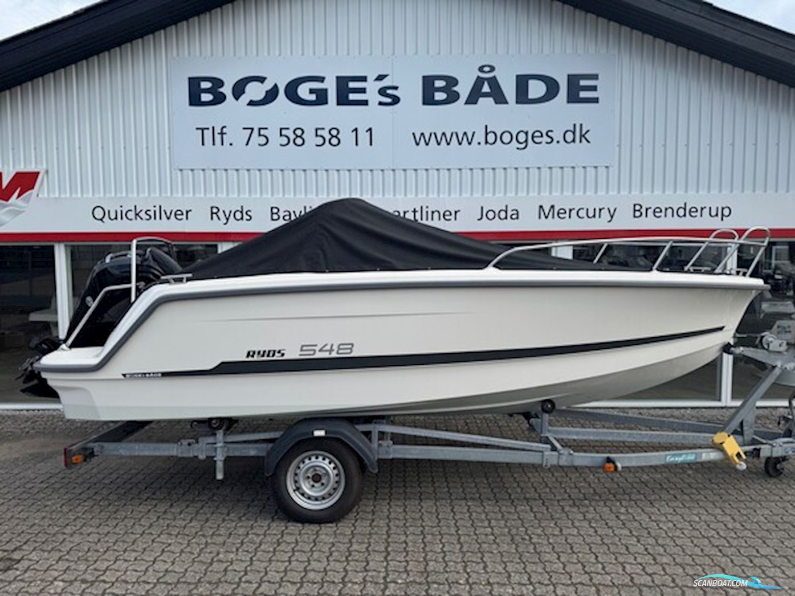 Ryds 548VI Sport X-Line med 100 hk Mercury-EFI 4 takt 2,1L og 1300 kg Brenderup bådtrailer - Anvisningssalg