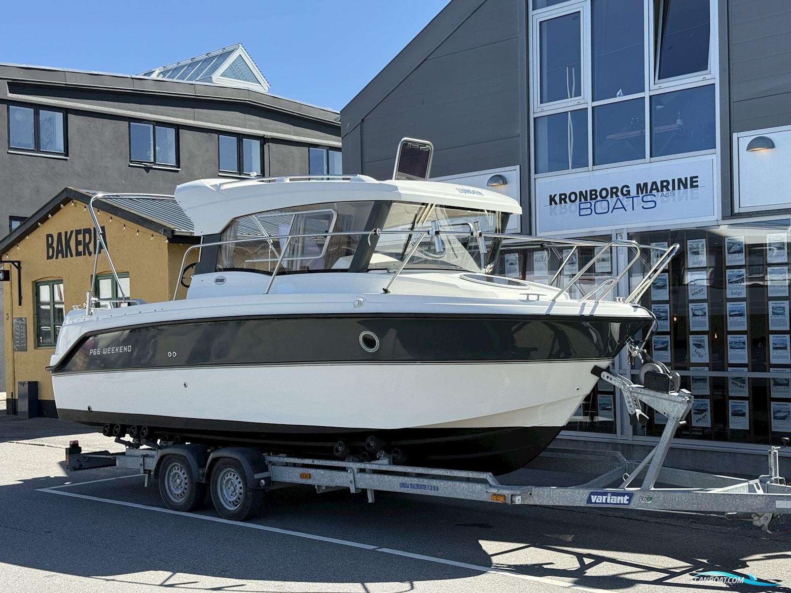 Askeladen P66 med trailer. SOLGT Motorboten 2011, met Suzuki motor, Denemarken