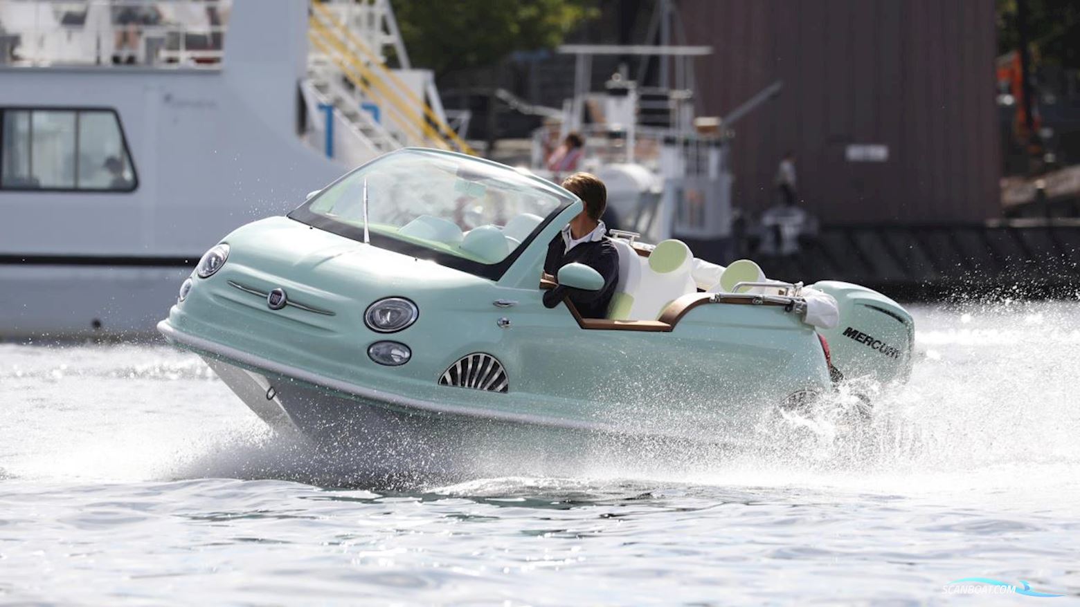 Car Offshore  Fiat 500 Motorboten 2025, met Mercury motor, Sweden