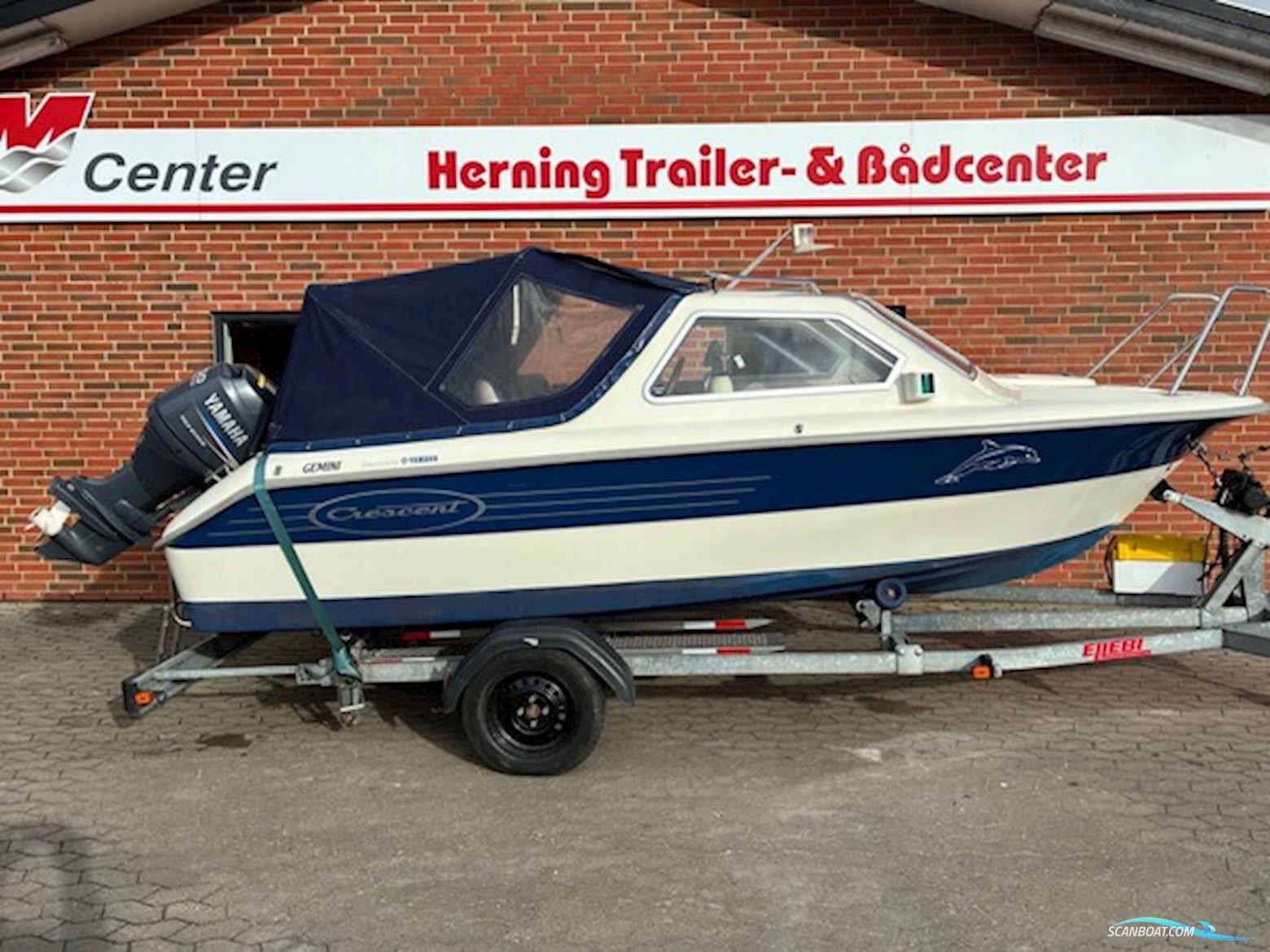 Crescent Gemini m/Yamaha F50 hk og Brenderup trailer Motorboten 2004, met Yamaha motor, Denemarken
