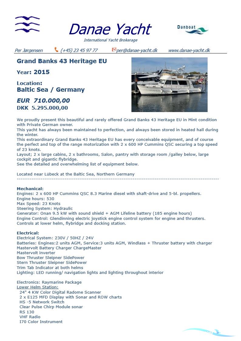 Grand Banks 43 Heritage EU