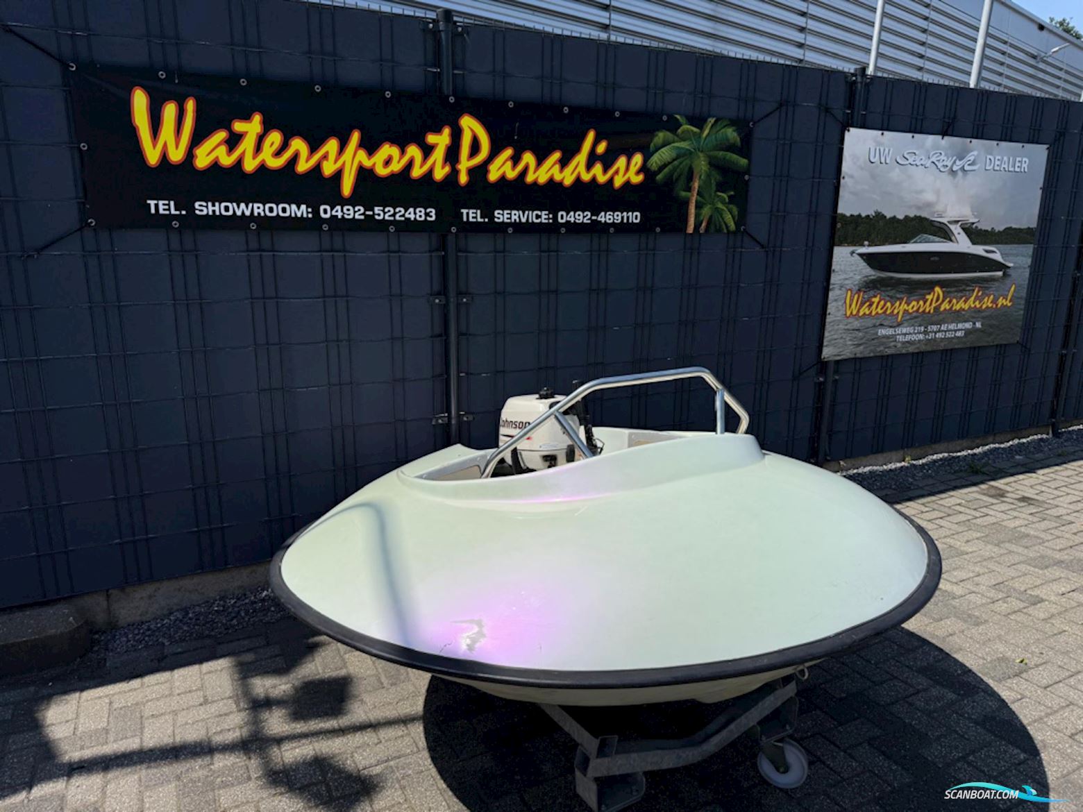 Hydrodisc 216 Motorboten 2000, met Johnson motor, The Netherlands
