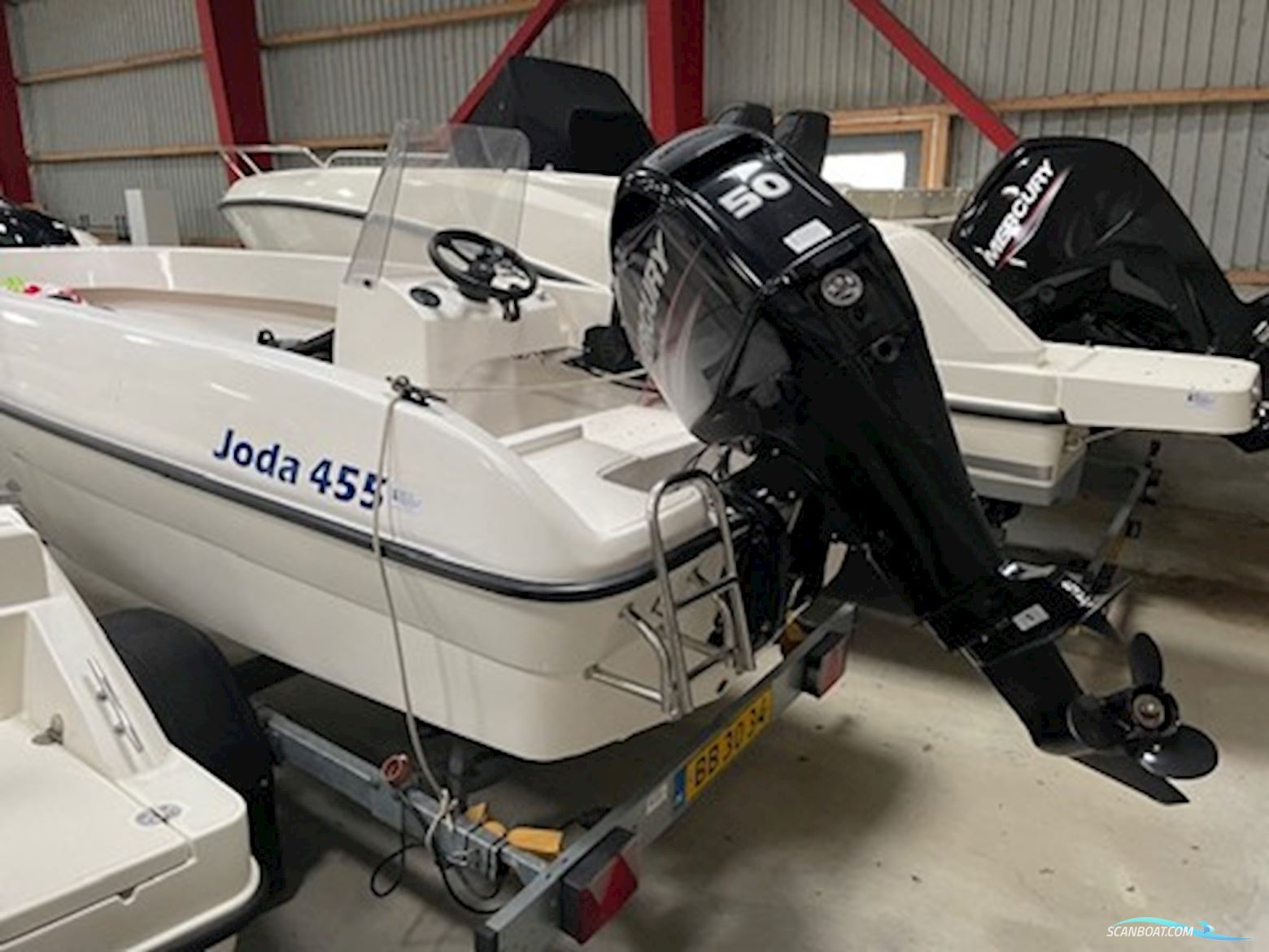Joda 455 med Mercury F50 EFI ELPT samt Brenderup trailer