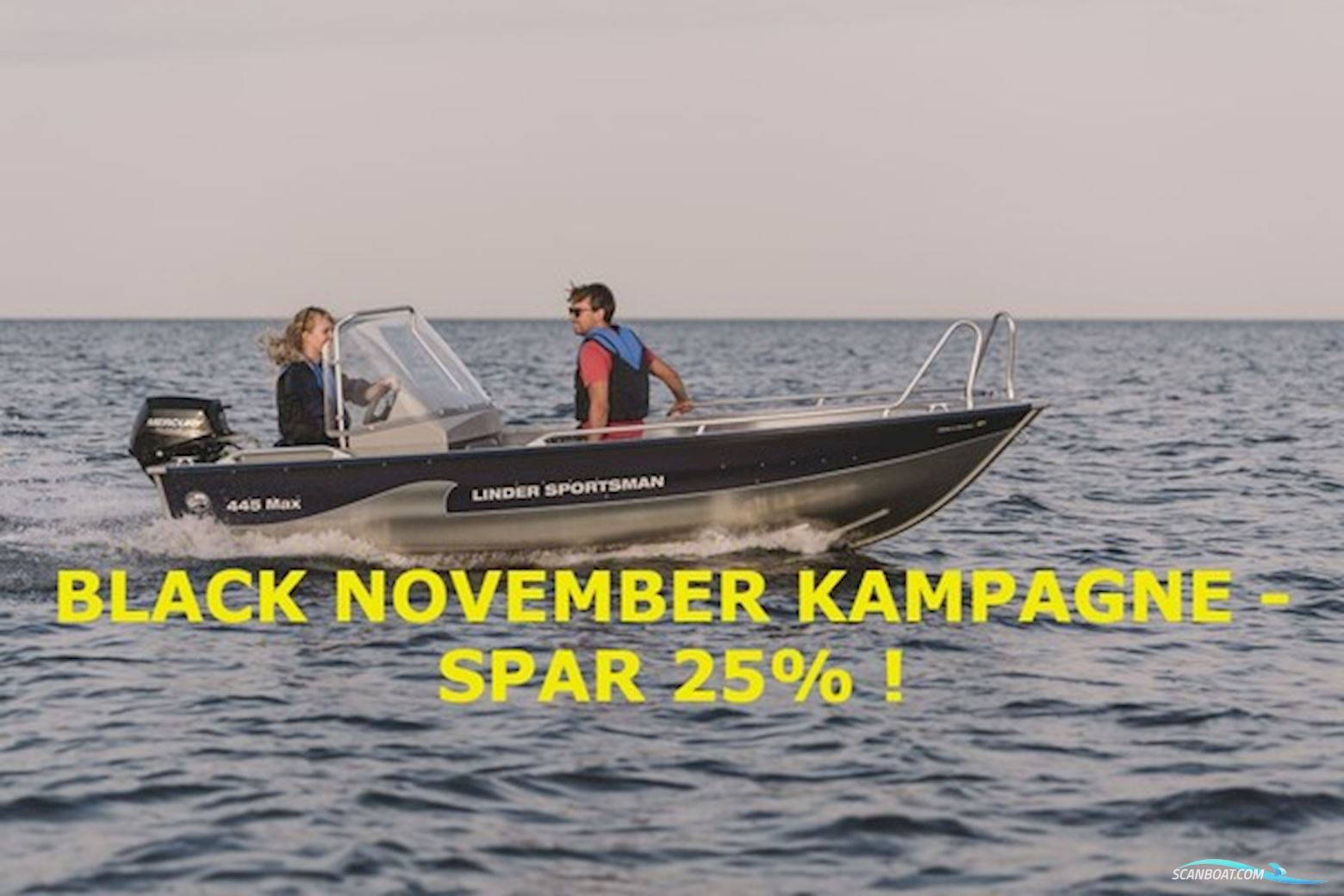 Linder 445 Max m/Mercury F20 hk EFI - DEMO - m/Variant trailer - BLACK NOVEMBER KAMPAGNE ! Motorboten 2025, Denemarken