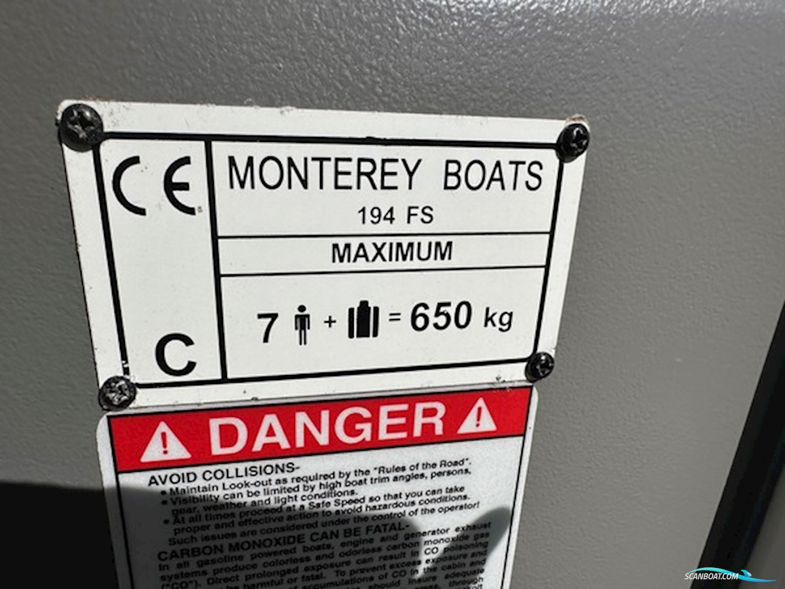 Monterey 194 FS – 2007 – Volvo Penta 4,3L – inkl. trailer – 315 timer – flot stand